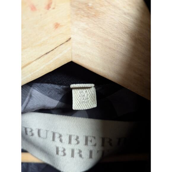 Burberry Brit Black Warm Wool Coat Jacket 2 - Picture 6 of 6